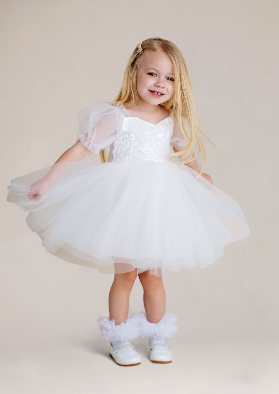 white flower girl dresses