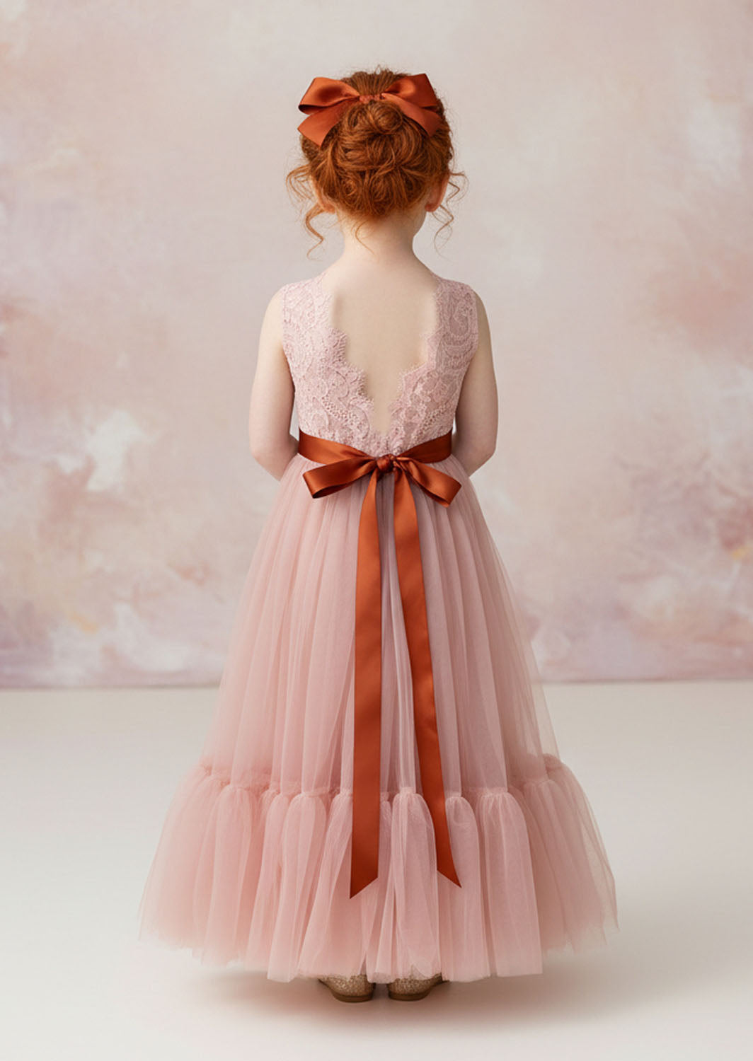 coral flower girl dresses for boho weddings in the summer
