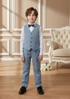 Boys Wicklow Suit · 4 Piece in Blue Single Breasted Vest
