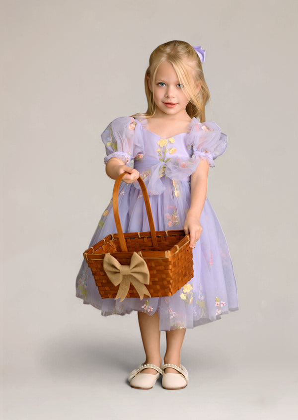 Wisteria Blooms Lavender Fairy Floral Party Dress