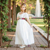 Short Sleeve White Tulle & Lace Flower Girls Dresses
