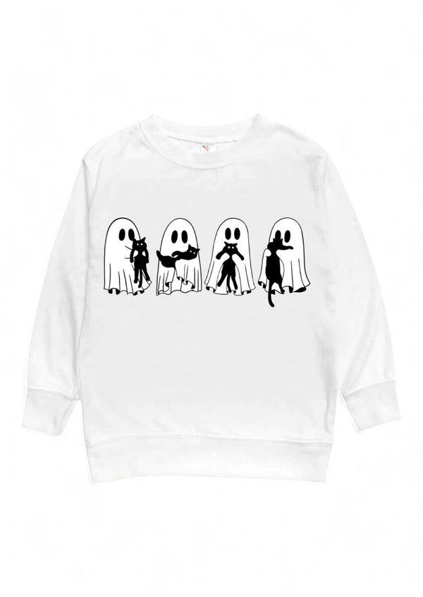 Ghost with Black Cats Sweatshirt/T Shirt