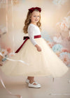 Ivory Long Sleeve Lace Flower Girl Dresses Boho Wedding Style