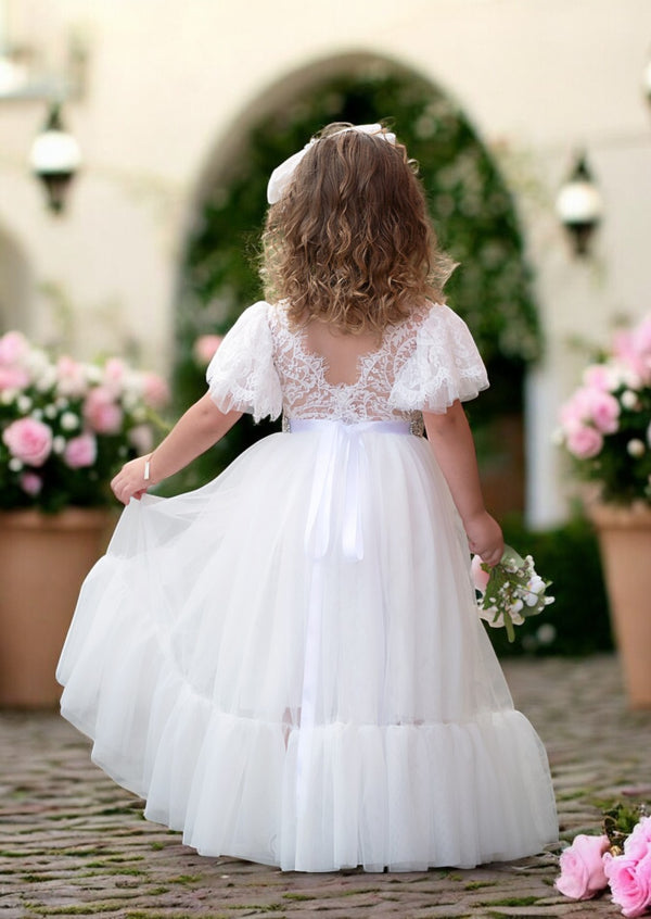 Elegant Flower girl dresses in white