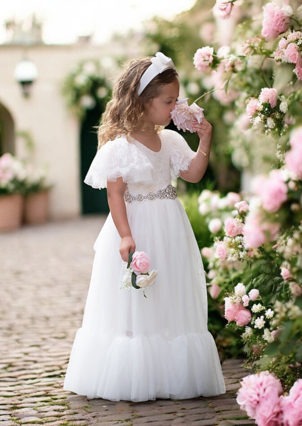 modern flower girl dresses in white