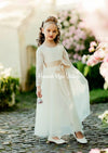 Ivory flower girl dress with sleeves