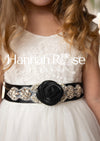 Rose sash belt for flower girls