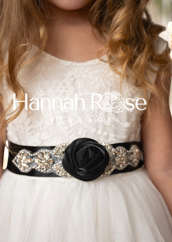 Rose sash belt for flower girls