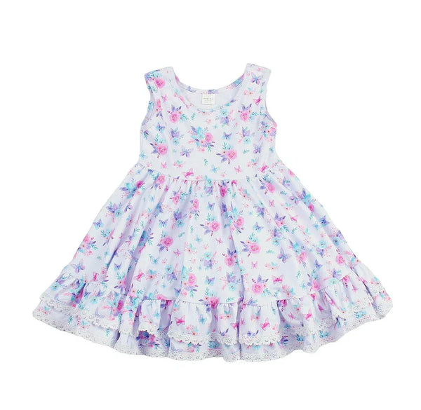 Lavender Butterflies & Flowers