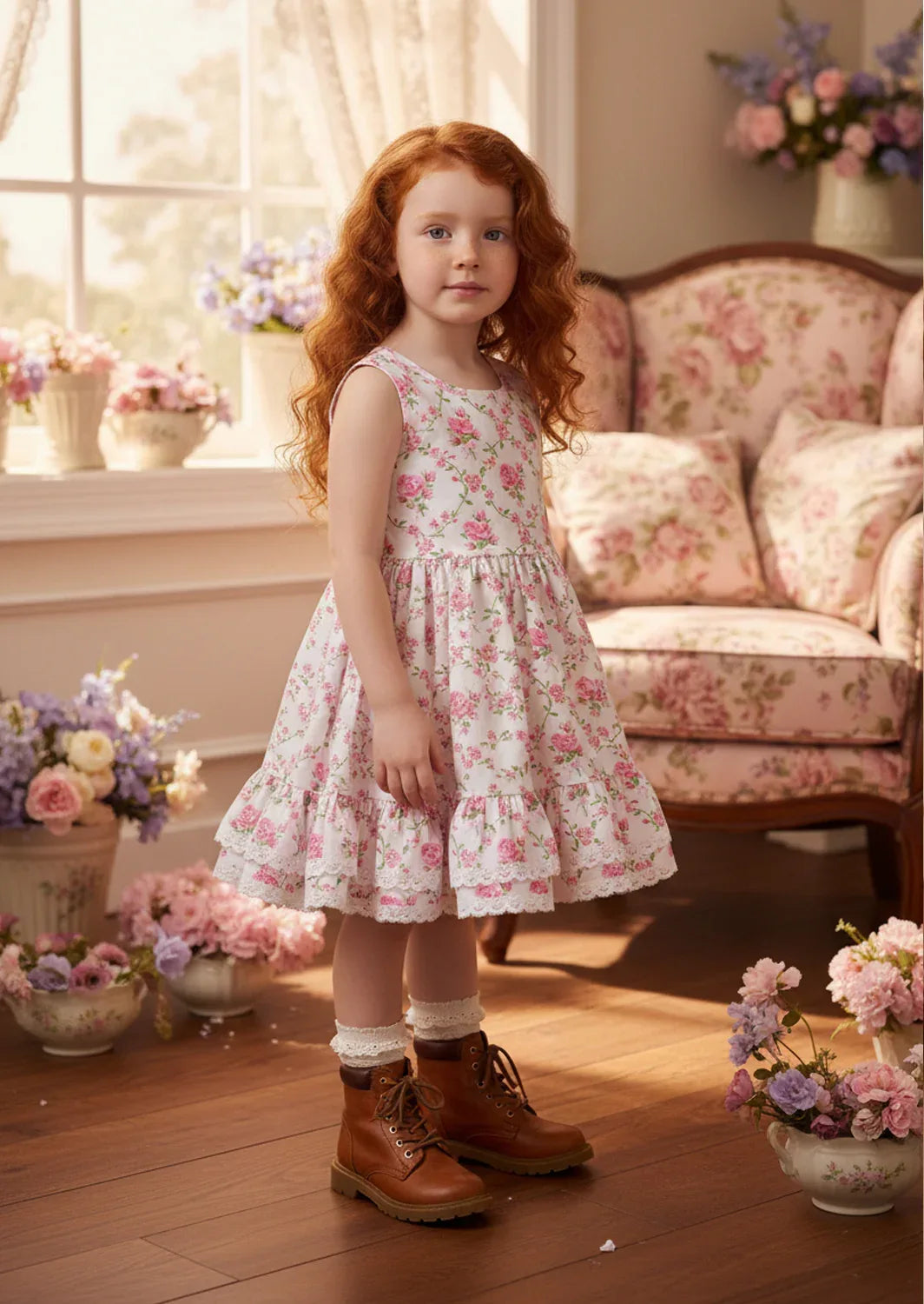 toddler girls rose print dress