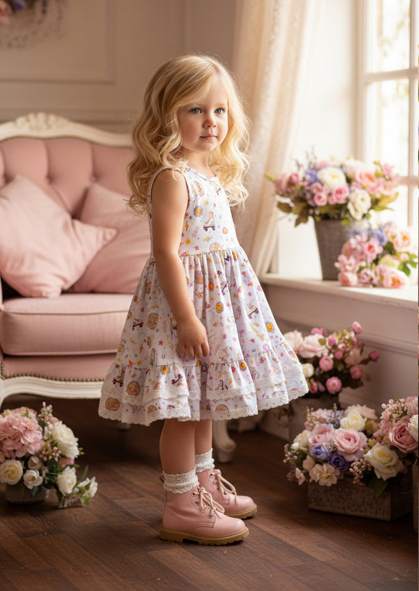boutique toddler casual dresses in fun prints
