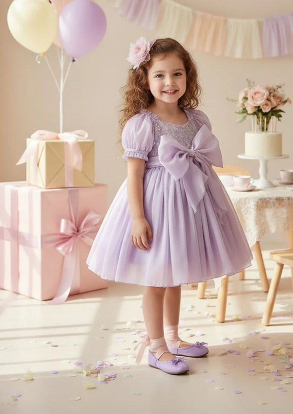 Sugar Plum Sparkle Dress in Lavender Sequin