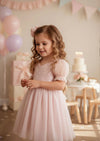 Toddler Sugar Plum Sparkle Birthday Party Dress in Pink Sequin