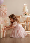 Toddler Sugar Plum Sparkle Birthday Party Dress in Pink Sequin