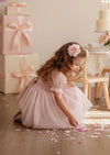 Toddler Sugar Plum Sparkle Birthday Party Dress in Pink Sequin