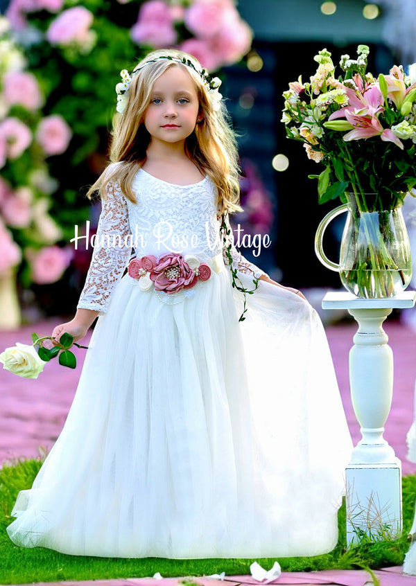 Ivory flower girl dress