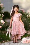 toddler girl pink lace boho high low dress