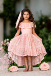 girls pink lace boho party dress for toddlers