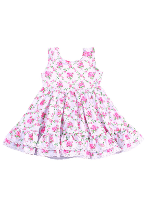 toddler girl pink rose dress