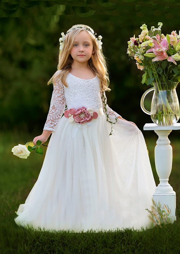 White & Ivory Tulle Dress