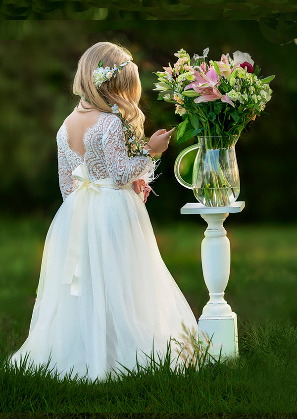 White & Ivory Tulle Dress
