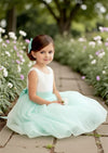 Sleeveless Tulle Flower Girl Dress Lace & Tulle