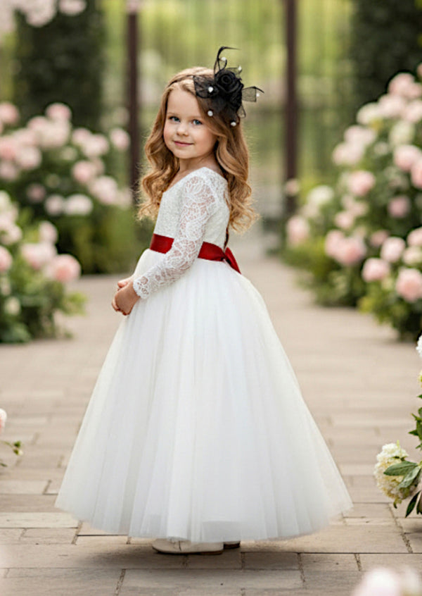 white flower girl dresses