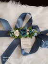 dusty blue flower wedding sash belt