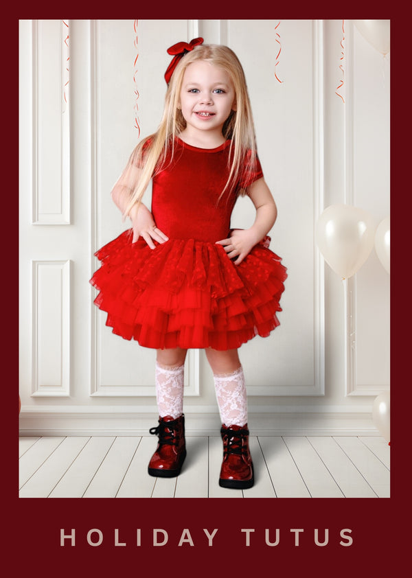 toddler girls red Christmas tutu dresses
