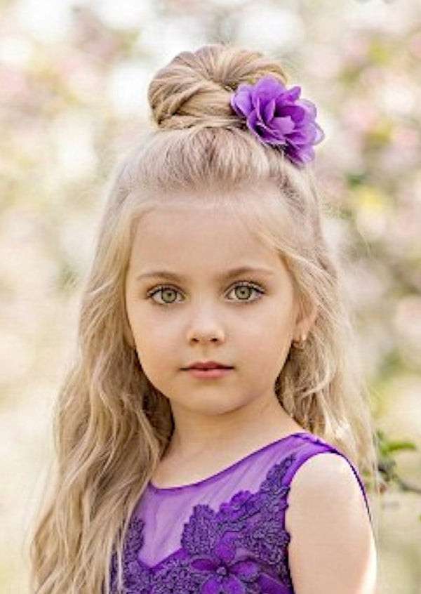 Purple Lace Flower Girl Dress | Sparkle Tulle Ball Gown