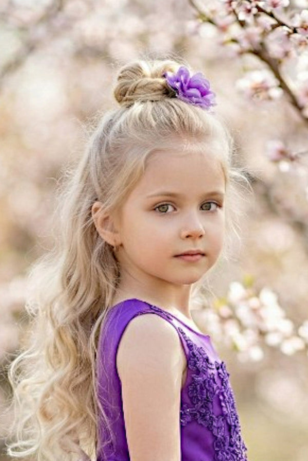 Purple Flower Hair Clip