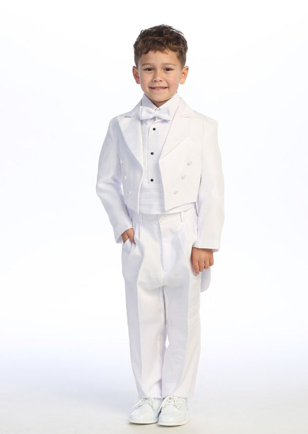  four‑piece boys’ tailcoat tuxedo white