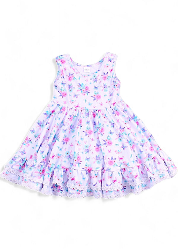 Girls Lavender Butterfly Dress