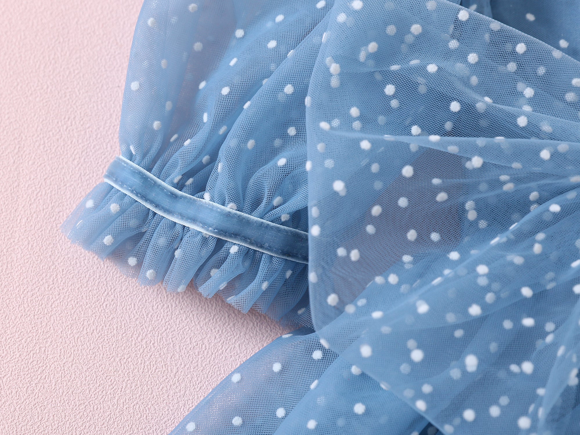 Blue Swiss Dot Baby Romper  First Birthday Outfit
