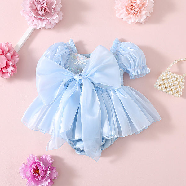 Blue Sequin Baby Romper  Luxury First Birthday Outfit