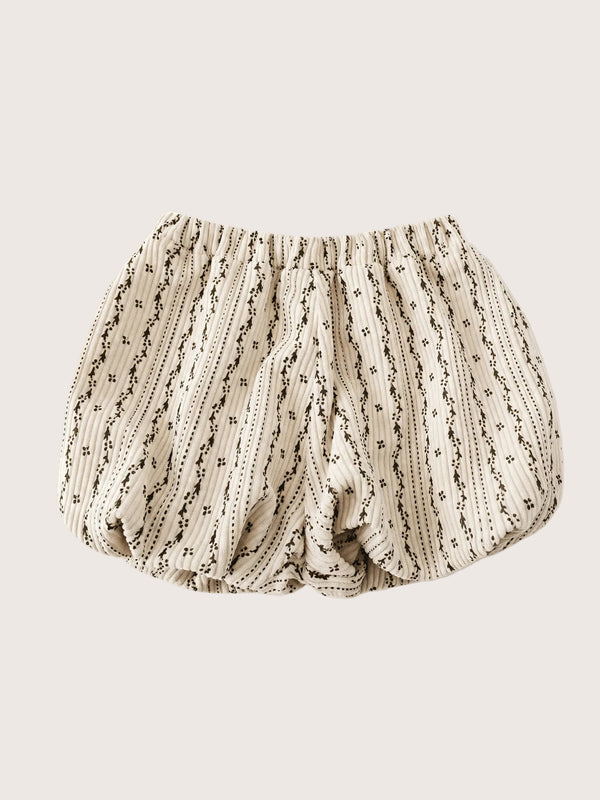 Abby Velvet Bud Pants in Beige Print