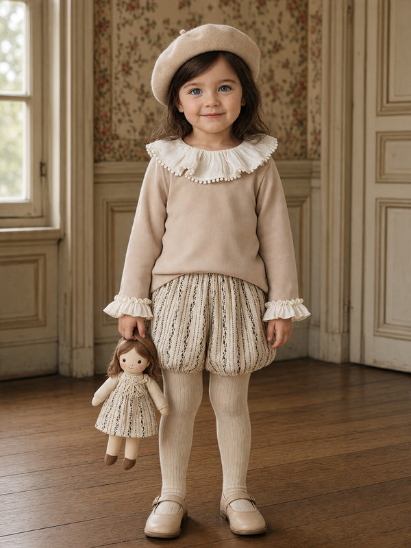 Girls’ Bubble Shorts in Beige | Girls Pants