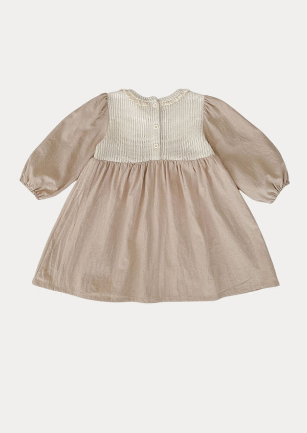 Ailany Textured Cotton Dress in Khaki