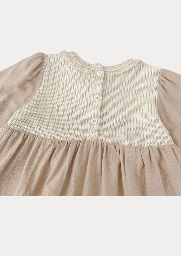 Ailany Textured Cotton Dress in Khaki