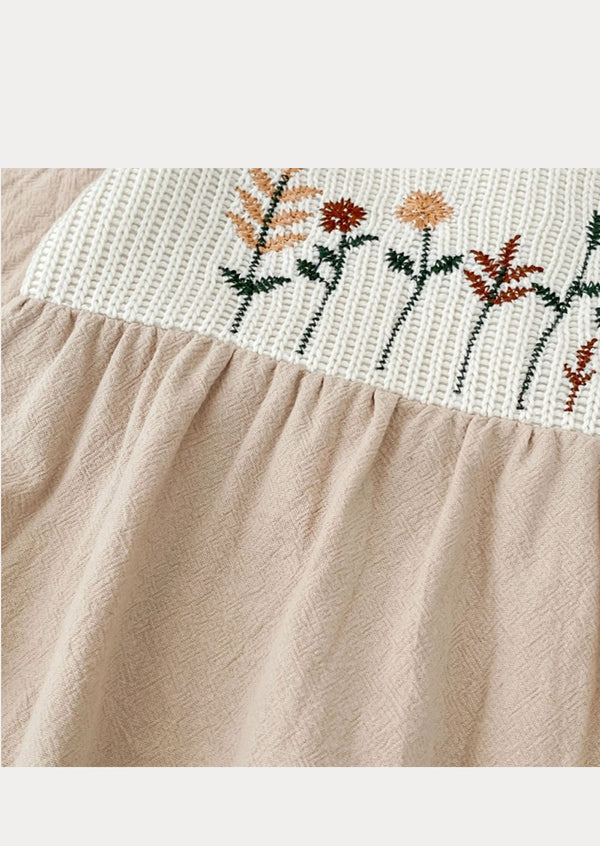 Ailany Textured Cotton Dress in Khaki