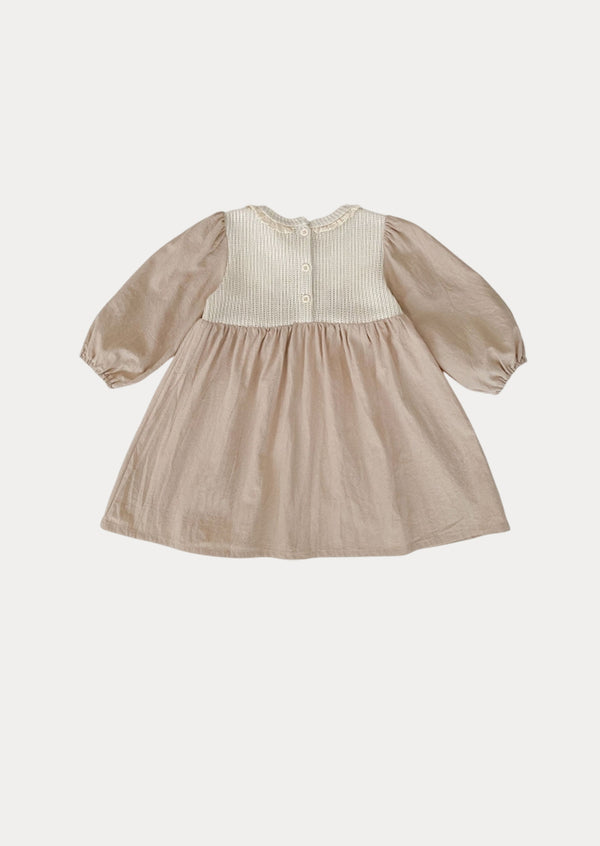 Ailany Textured Cotton Dress in Khaki