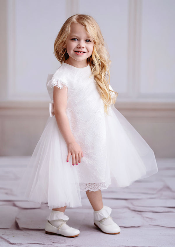 Girls baptism Dress in White
