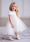 Alexandra White Lace Knee Length Flower Girl Special Occasion Dress