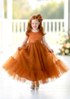 Burnt orange fall flower girl dresses for toddlers
