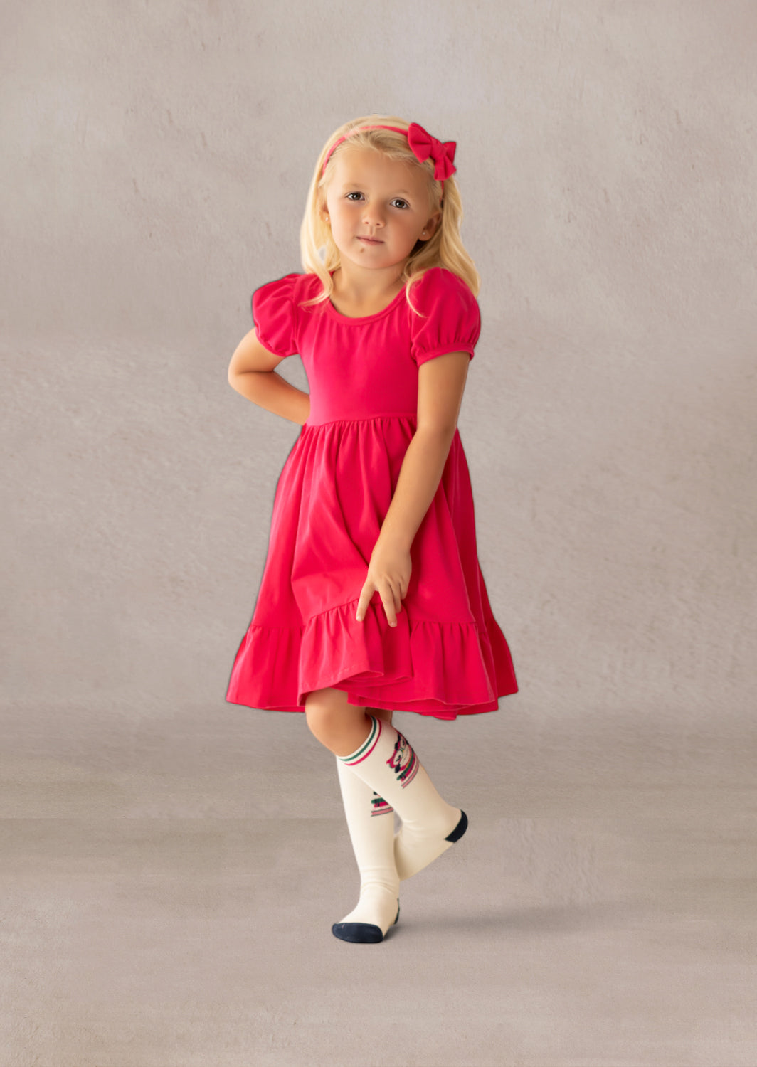 toddler girl hot pink twirl dress