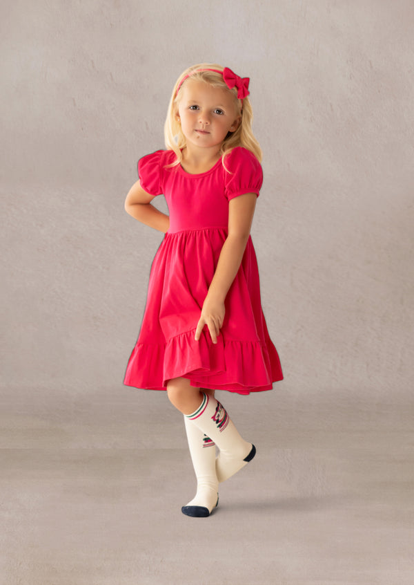 toddler girl hot pink twirl dress