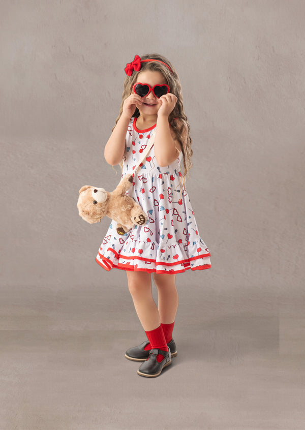 girls fun print twirl dresses