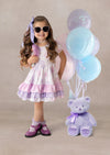 Toddler Girl Pink and Lavender Birthday Party Dress