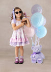 Toddler Girl Pink and Lavender Birthday Party Dress