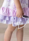 Toddler Girl Pink and Lavender Birthday Party Dress